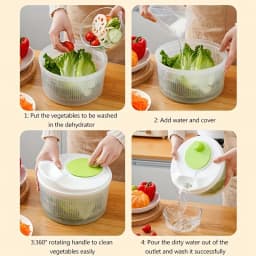 Salad Spinner Dryer Vegetable Fruit Food Drain Basket Dehydrator Quick Washing Drying Manual Centrifuge Kitchen Household Tool