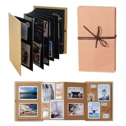 10 Pages Accordion Folding Diy Small Photo Album This Kraft Paper Growing Souvenir Book Creative Gift Folding Type