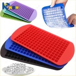 160 Grid Mini Silicone Ice Tray Ice Cubes Foldable Ice Mold Ice Breaker Ice Grid Tray Small Square Mold Ice Maker Silicone Mold