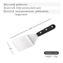 stainless steel Griddle spatula turner pancake Hamburger Smasher Turner Scraper lasagna turner server