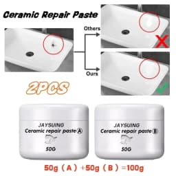 2pcs/set White Porcelain Repair Kit Ceramic Repair Paste Tile Tub Toilet Sink Shower Kits Chip Crack Hole Scratches Fix Adhesive