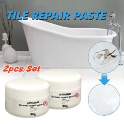 2pcs/set White Porcelain Repair Kit Ceramic Repair Paste Tile Tub Toilet Sink Shower Kits Chip Crack Hole Scratches Fix Adhesive