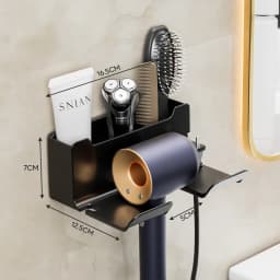 Wall Mounted Hair Dryer Holder For Dyson Bathroom Shelf Without Drilling Plastic Hair Dryer Stand Bathroom Organizer