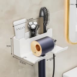 Wall Mounted Hair Dryer Holder For Dyson Bathroom Shelf Without Drilling Plastic Hair Dryer Stand Bathroom Organizer