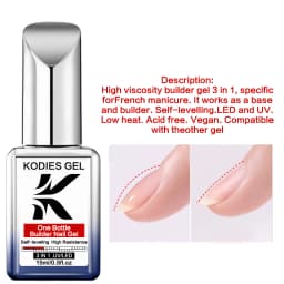 KODIES GEL 10 Colors Builder Nail Gel Polish 15ML Self Leveling Construction Gel Varnish Vernis Semi Permanent UV Extention Gels