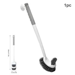 Long Handled Toilet Brush Suction Cup Type Hole Free Wall Mounted Double-Sided Elbow No Dead Corners Cleaning Squatting Sink