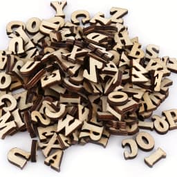 100Pcs Mixed Wooden A Z Letters Wooden Numbers Letters Wood Letters for DIY Craft Wedding Party Home Decoration(English Letter)