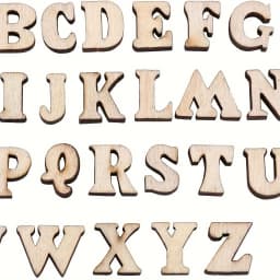100Pcs Mixed Wooden A Z Letters Wooden Numbers Letters Wood Letters for DIY Craft Wedding Party Home Decoration(English Letter)