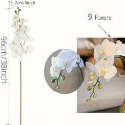 2Pcs 9-Head Flowers 38inch Artificial Butterfly Orchid Bouquet Artificial Flowers for Wedding Decoration Home Garden Room Decor