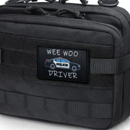 Wee Woo Driver Patch - Police Car, Ambulance EMT, or Fire Engine Driver - Funny 2"x3" Removable Patch with Hook and Loop Backing