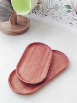 Walnut Wooden Tray Ins Wind Small Wooden Plate Japanese Rectangular Dinner Plate Cake Bread Coffee Tea Solid Wood Plate Tray