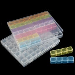 1pc 28/32/48/56/64 Slots Plastic Storage Box, DIY Diamond Painting Beads Charms Jewelry Accessories Organizer Box