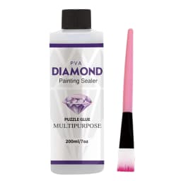 2 In 1 60ML/200ML Diamond Painting Sealer 5D Diamond Painting Art Glue And Silicone Brush Permanent Hold & Shine Effect Sealer