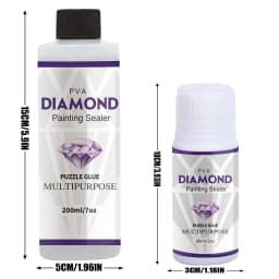 2 In 1 60ML/200ML Diamond Painting Sealer 5D Diamond Painting Art Glue And Silicone Brush Permanent Hold & Shine Effect Sealer