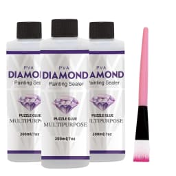 2 In 1 60ML/200ML Diamond Painting Sealer 5D Diamond Painting Art Glue And Silicone Brush Permanent Hold & Shine Effect Sealer