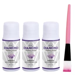 2 In 1 60ML/200ML Diamond Painting Sealer 5D Diamond Painting Art Glue And Silicone Brush Permanent Hold & Shine Effect Sealer