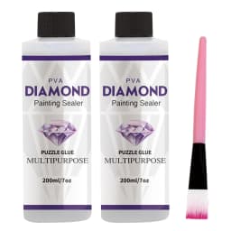 2 In 1 60ML/200ML Diamond Painting Sealer 5D Diamond Painting Art Glue And Silicone Brush Permanent Hold & Shine Effect Sealer