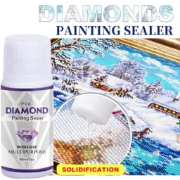 2 In 1 60ML/200ML Diamond Painting Sealer 5D Diamond Painting Art Glue And Silicone Brush Permanent Hold & Shine Effect Sealer