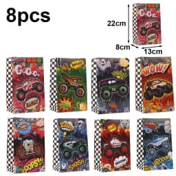 Racing Monster Truck Birthday Party Supplies Tableware Gift Bag Keychain Temporary Tattoos Stickers Balloon Slap Bracelets