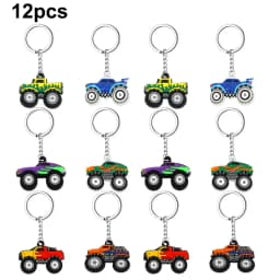 Racing Monster Truck Birthday Party Supplies Tableware Gift Bag Keychain Temporary Tattoos Stickers Balloon Slap Bracelets