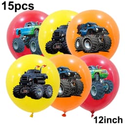 Racing Monster Truck Birthday Party Supplies Tableware Gift Bag Keychain Temporary Tattoos Stickers Balloon Slap Bracelets