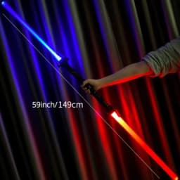 2pcs 2 in 1 Laser Sword Red and Blue Double Swords Role Playing Glowing Weapons Holiday Party Photo Props Kids Toy Gifts