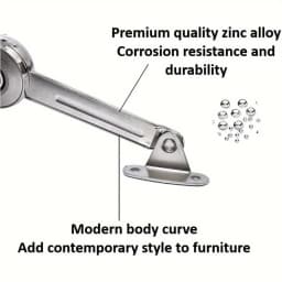 Lid Support Hinge in Satin Nickel Folding Lid Stay Hinge with Soft Close, Perfect for Toy Box/Drawer Window/Wardrobe/Cabinet Doo
