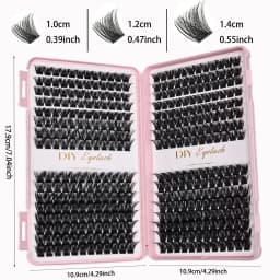 Individual Lashes 10-14mm 384pcs Cluster Lashes Natural Look Mixed Tray DIY Eyelash Extension Volume Clusters Eyelashes