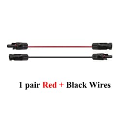 1Pair Solar extension cable wire 12 10AWG 4/6mm² Red Black with male and female connectors For solar panels solar controller