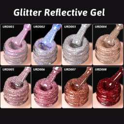 UR SUGAR 15ml Champagne Gold Sliver Reflective Glitter Gel Nail Polish Varnish Semi Permanent Soak Off UV Gel For Manicure Art