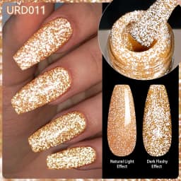 UR SUGAR 15ml Champagne Gold Sliver Reflective Glitter Gel Nail Polish Varnish Semi Permanent Soak Off UV Gel For Manicure Art