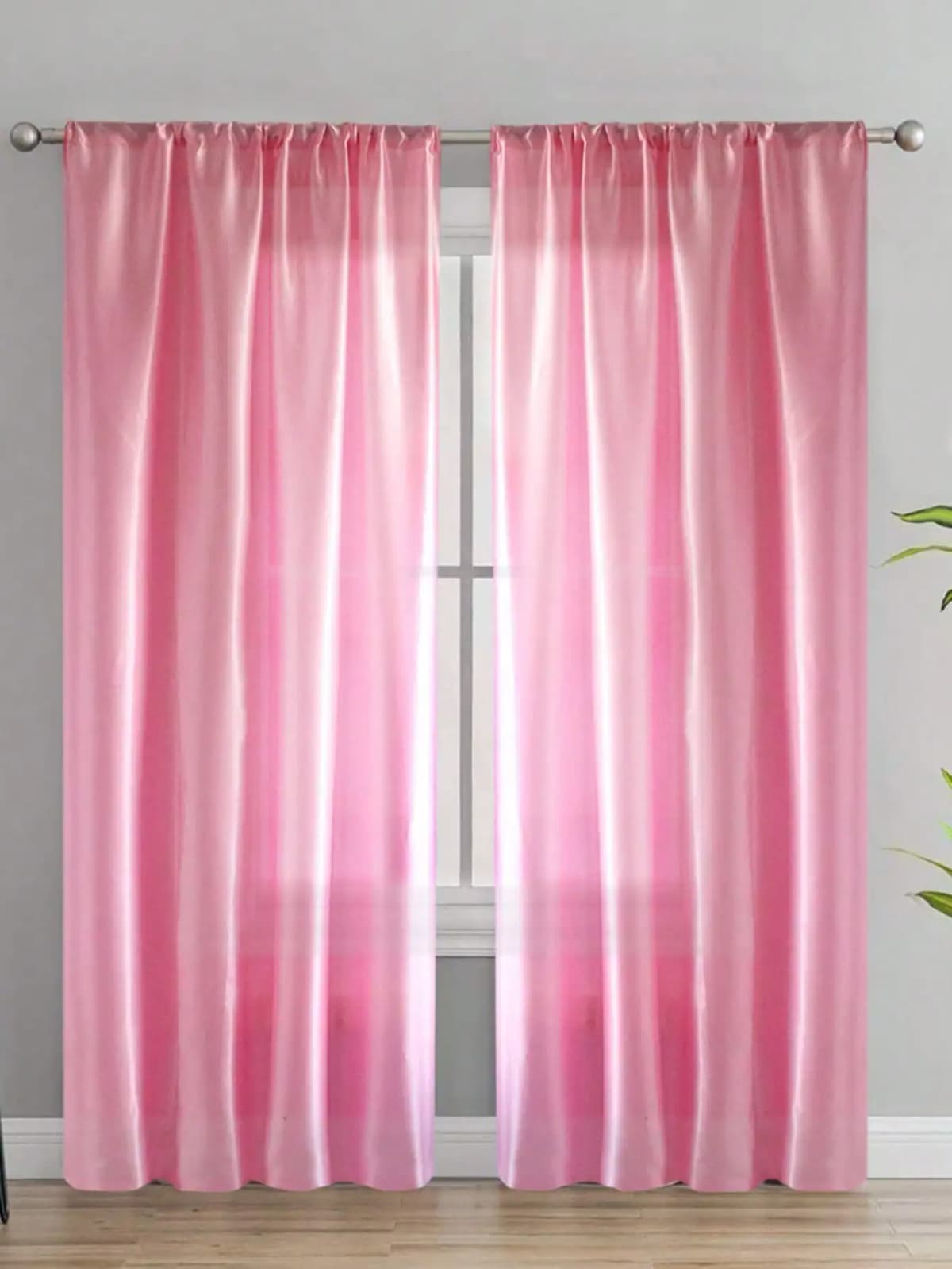 1pc Solid Color Contemporary Simple Sheer Curtain, Lightweight Semi-Transparent Partition Curtain, Curtains for Living Room