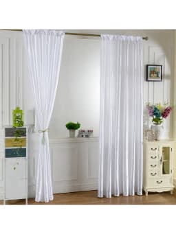 1pc Solid Color Contemporary Simple Sheer Curtain, Lightweight Semi-Transparent Partition Curtain, Curtains for Living Room