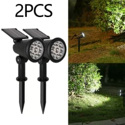 9 LED Solar Spotlights Outdoor IP65 Waterproof Brightness Adjustable Spot Light Garden Backyard Driveway Patio Decor Lamp