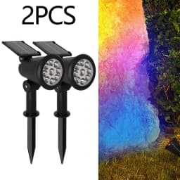 9 LED Solar Spotlights Outdoor IP65 Waterproof Brightness Adjustable Spot Light Garden Backyard Driveway Patio Decor Lamp