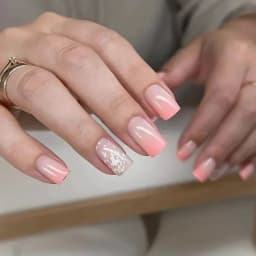 24Pcs Simple Red French Fake Nail Art Set Short Square False Nails with Glue Detachable Nail Tips Love Pattern Press on Nails