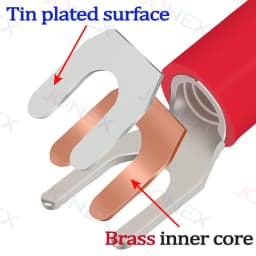 50PCS Fork Crimp Terminals Electrical Wire Connectors M4/M5/M6 U Type Insulated Spade Lugs For Quick Splicing Cables Connection