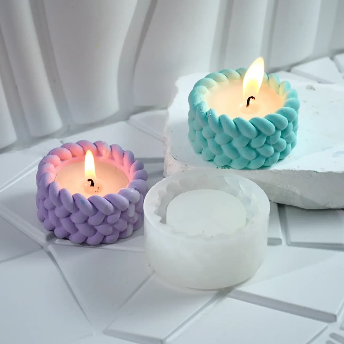 Hemp Rope Candle Cup Silicone Mold DIY Succulent Flower Pot Home Decor Molds Cement Gypsum Resin Clay Craft Storage Box Mould