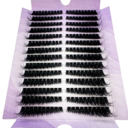 14Rows Fluffy Lash Clusters Thick Volume Eyelash Clusters Extensions 50D/80D Left/Right Individual Lashes Cat Eye Lash Extension