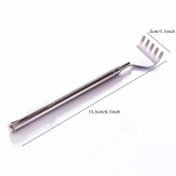 Adjustable Stainless Steel Back Scratcher with Retractable Claw for Portable and Convenient Massage and Tickle Relief