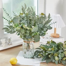 20PCS Artificial Mixed Eucalyptus Leaves Stems Silver Dollar Leaves for DIY Bouquets Floral Arrangement Home Decor Wedding