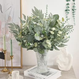 20PCS Artificial Mixed Eucalyptus Leaves Stems Silver Dollar Leaves for DIY Bouquets Floral Arrangement Home Decor Wedding