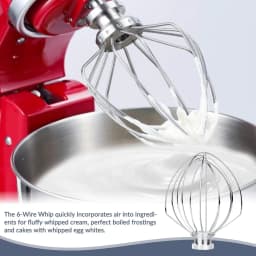 Replacement part K45WW Stainless Steel 6-Wire Whisk Attachment for KitchenAid 4.5-5-Quart Bowl Stand Mixer, Whisk