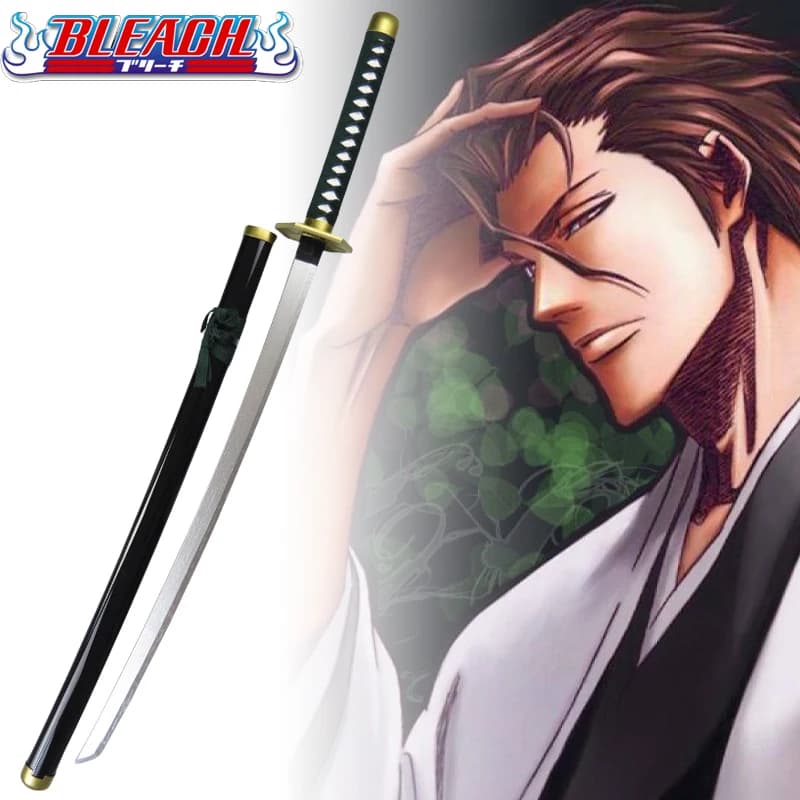 Anime Bleach Katana Wooden Ninja Blade Knife Aizen Sousuke Cosplay Prop Sword Real Sized Japanese Katana Samurai Sabre Toy Gift