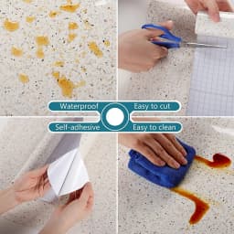 Terrazzo Countertops Waterproof Kitchen Countertop Marble Wallpaper Vinyl Self Adhesive White Granite Countertop Contact Paper