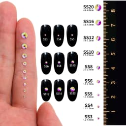 QIIY SS6-SS20 1440Pcs Top Glass Crystal Hotfix Rhinestones Flatback Glitter Stones Nail Art Decorations DIY Accessoriesries