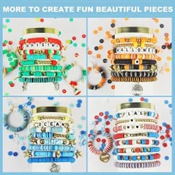 SHU YU 14400/4200/2400pcs Assorted Polymer Clay Beads Kit for DIY Jewelry Making-Handmade Craft for Bracelet, Necklace, Earrings
