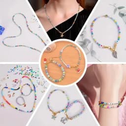 SHU YU 14400/4200/2400pcs Assorted Polymer Clay Beads Kit for DIY Jewelry Making-Handmade Craft for Bracelet, Necklace, Earrings