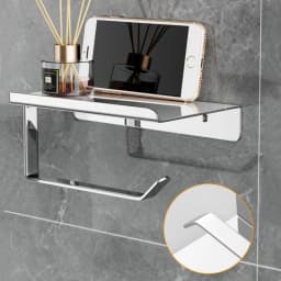 Toilet Paper Holder With Mobile Phone Placement Shelf Holder Toilet Roll Paper Storage Shelf Tissue Holder Bathroom Accessories