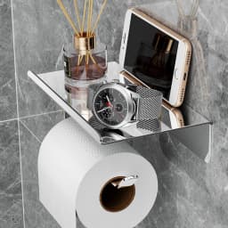 Toilet Paper Holder With Mobile Phone Placement Shelf Holder Toilet Roll Paper Storage Shelf Tissue Holder Bathroom Accessories